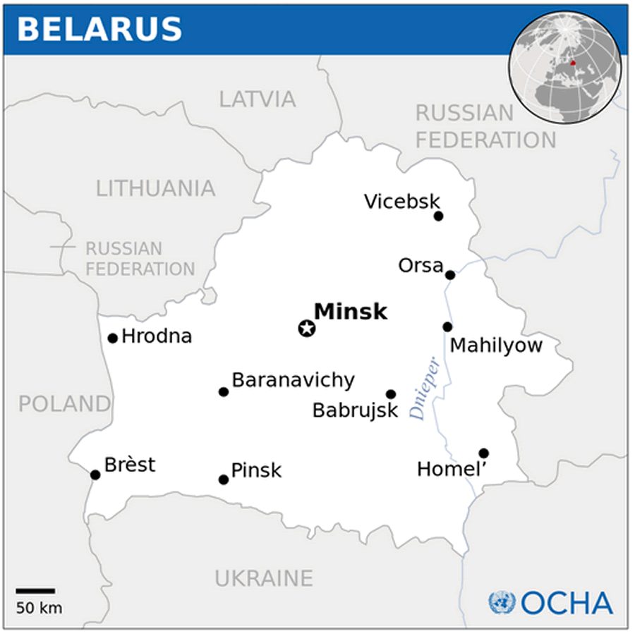 Belarus Capital Minsk Map