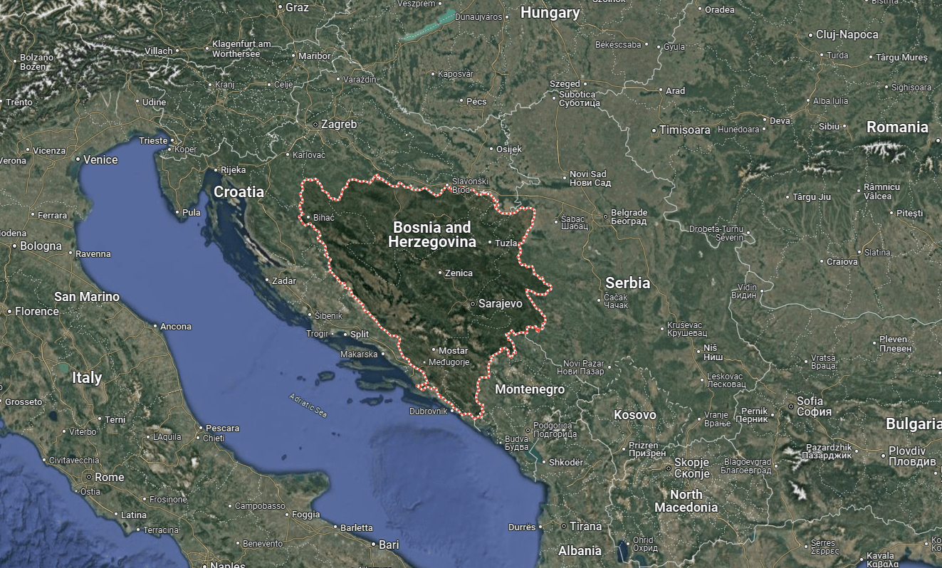 Bosnia and Herzegovina Satellite Map