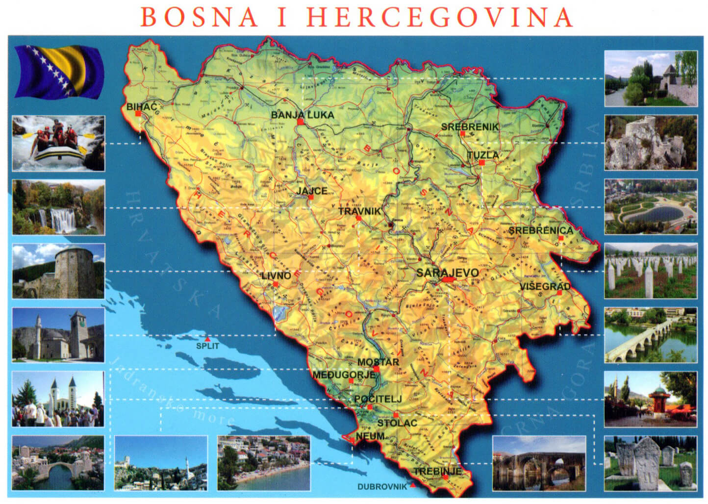 Bosnia & Herzegovina Travel Map