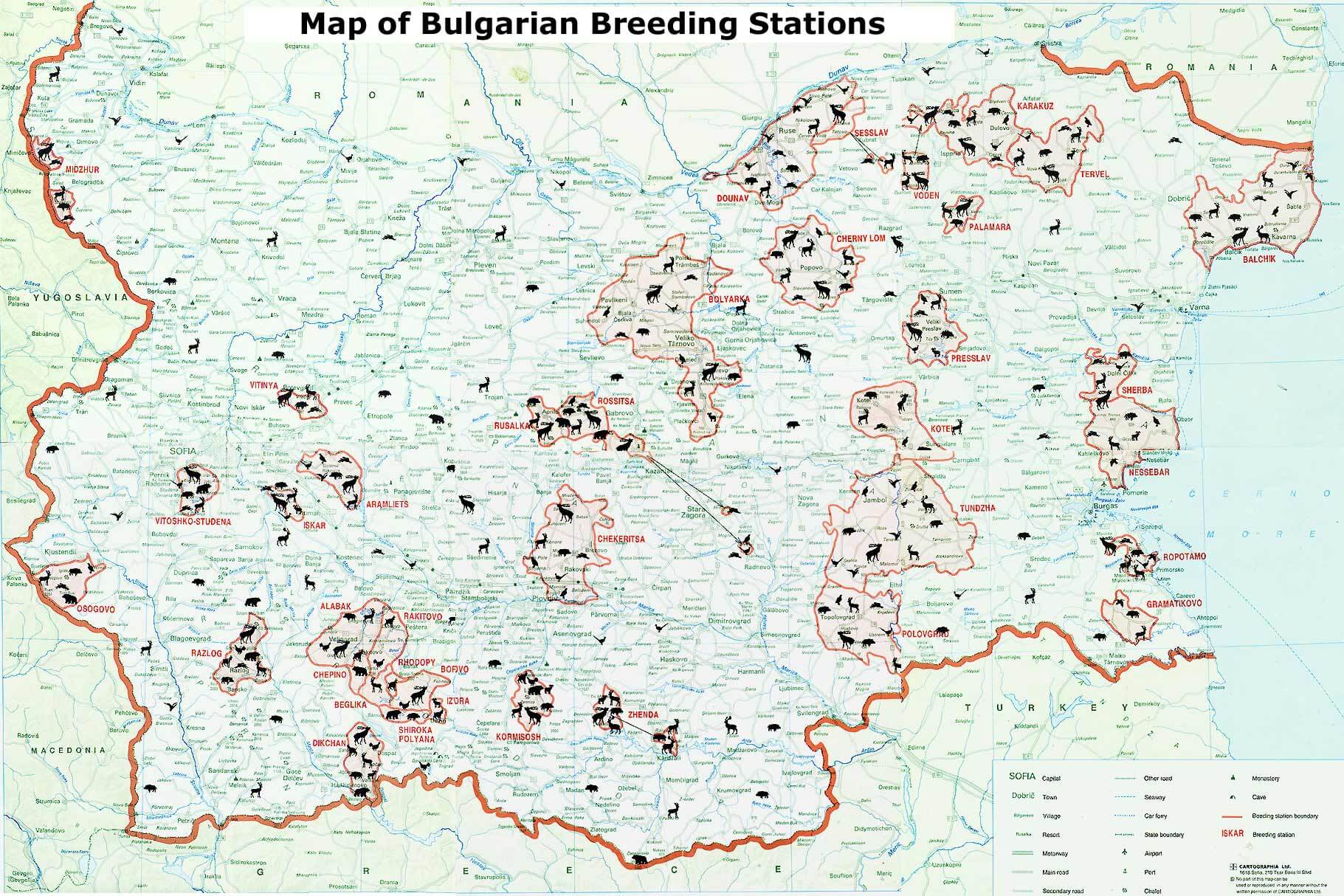 Bulgaria Animals Map