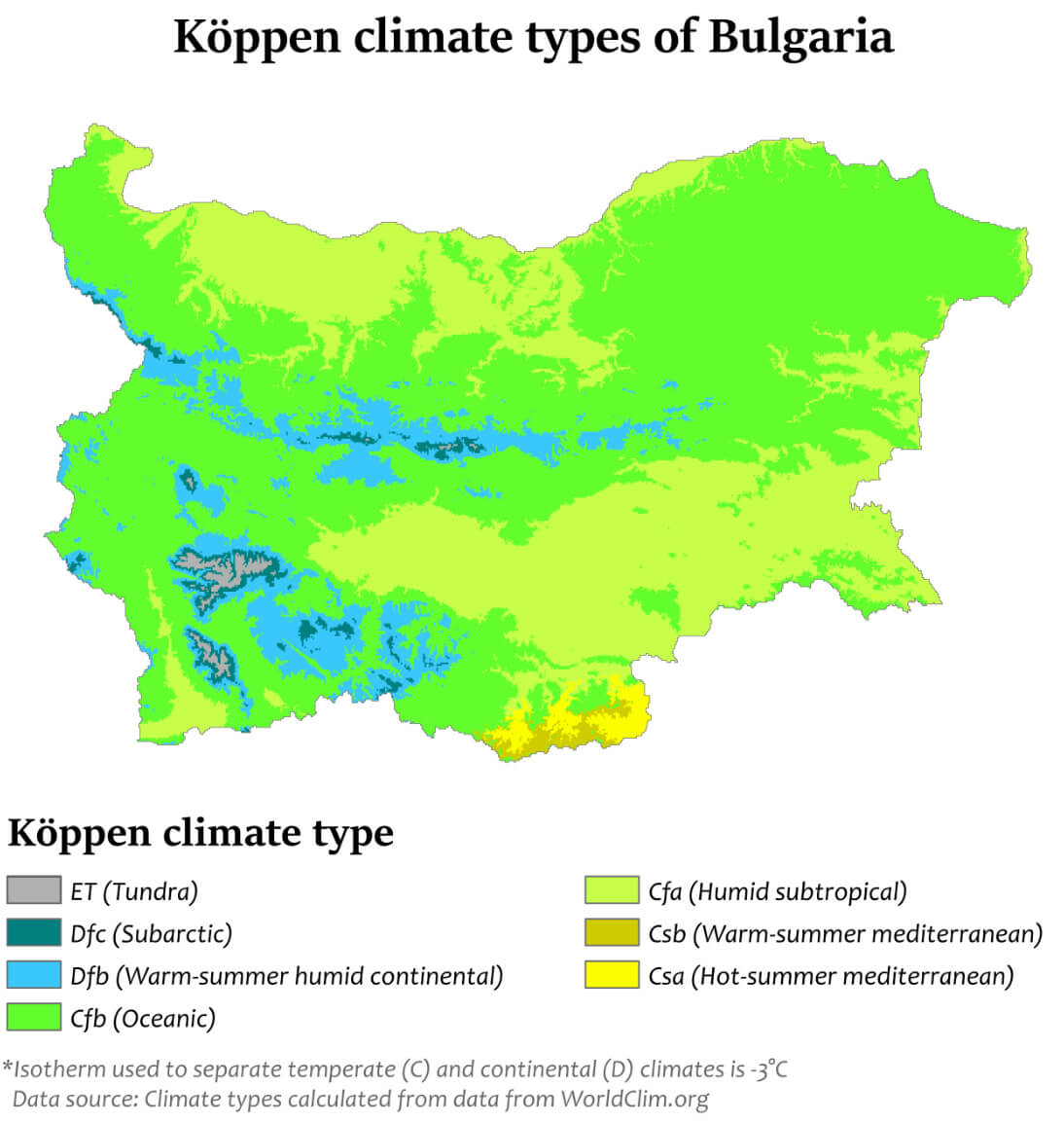 Bulgaria Climate Map