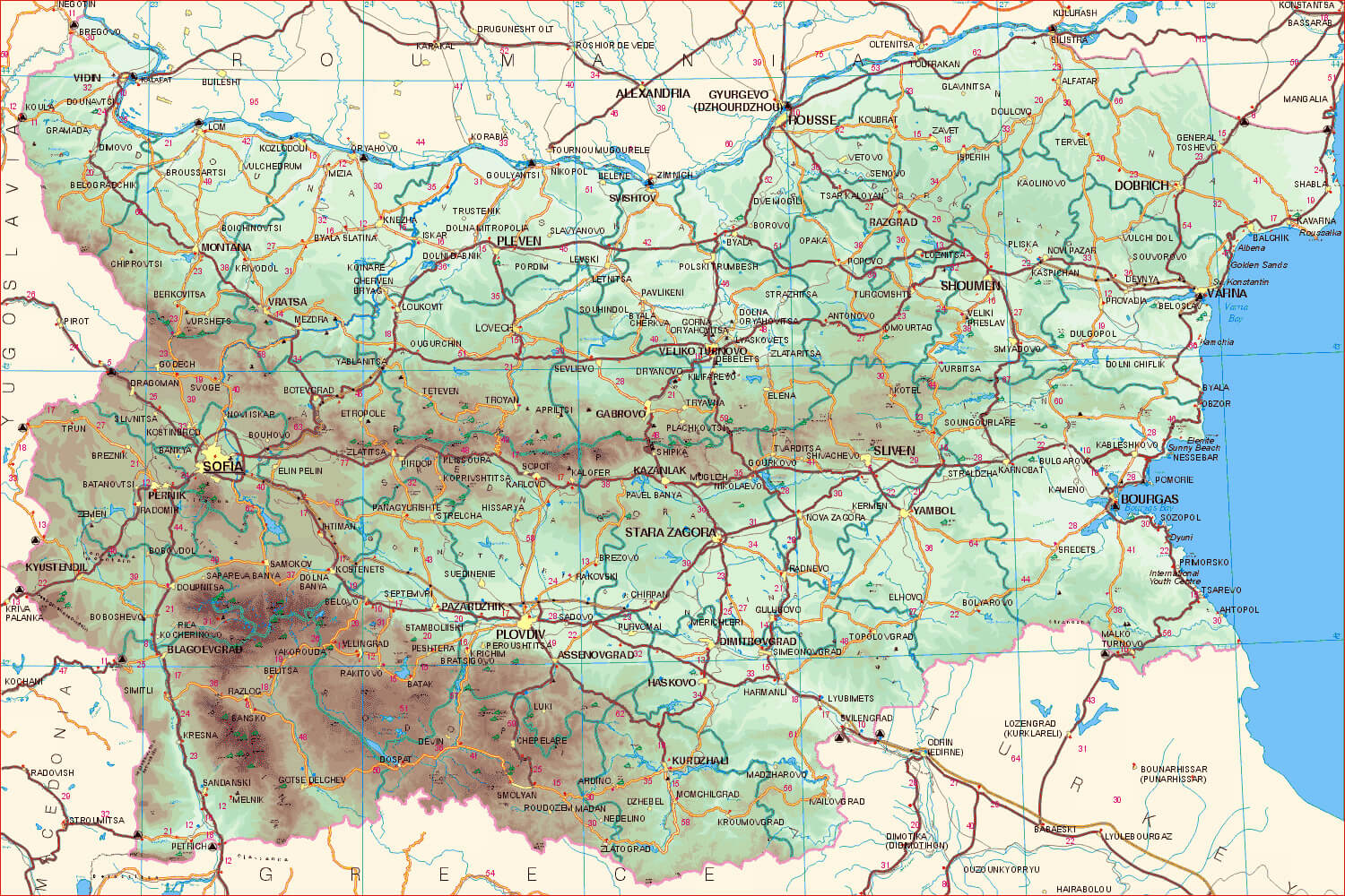 Bulgaria Physical Map