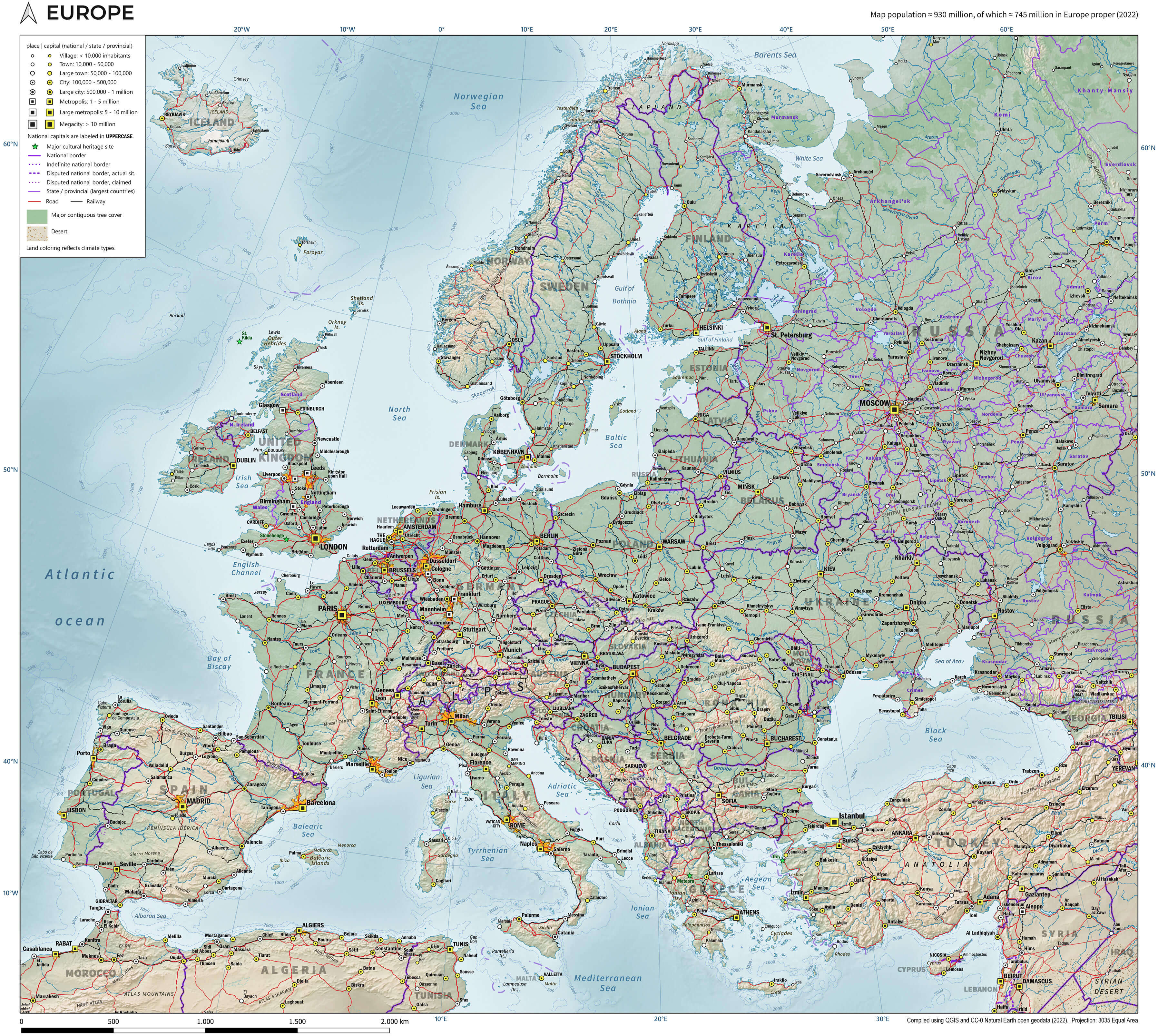 Map of Europe 24 Europe topographic map with cities