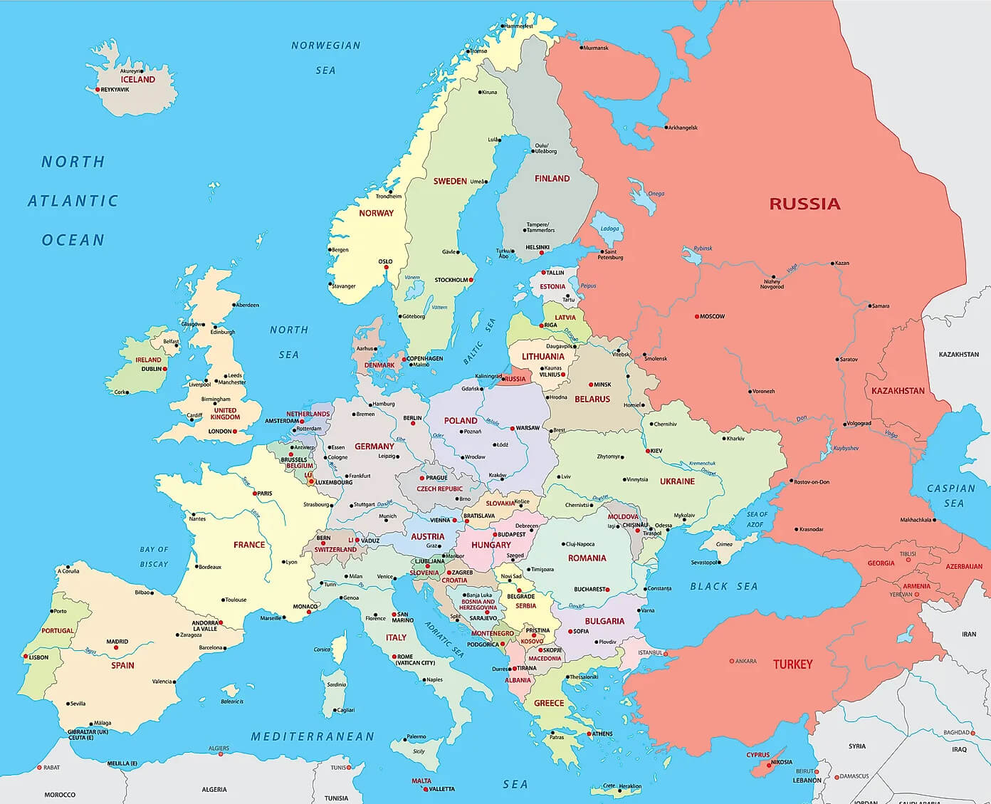 European countries map