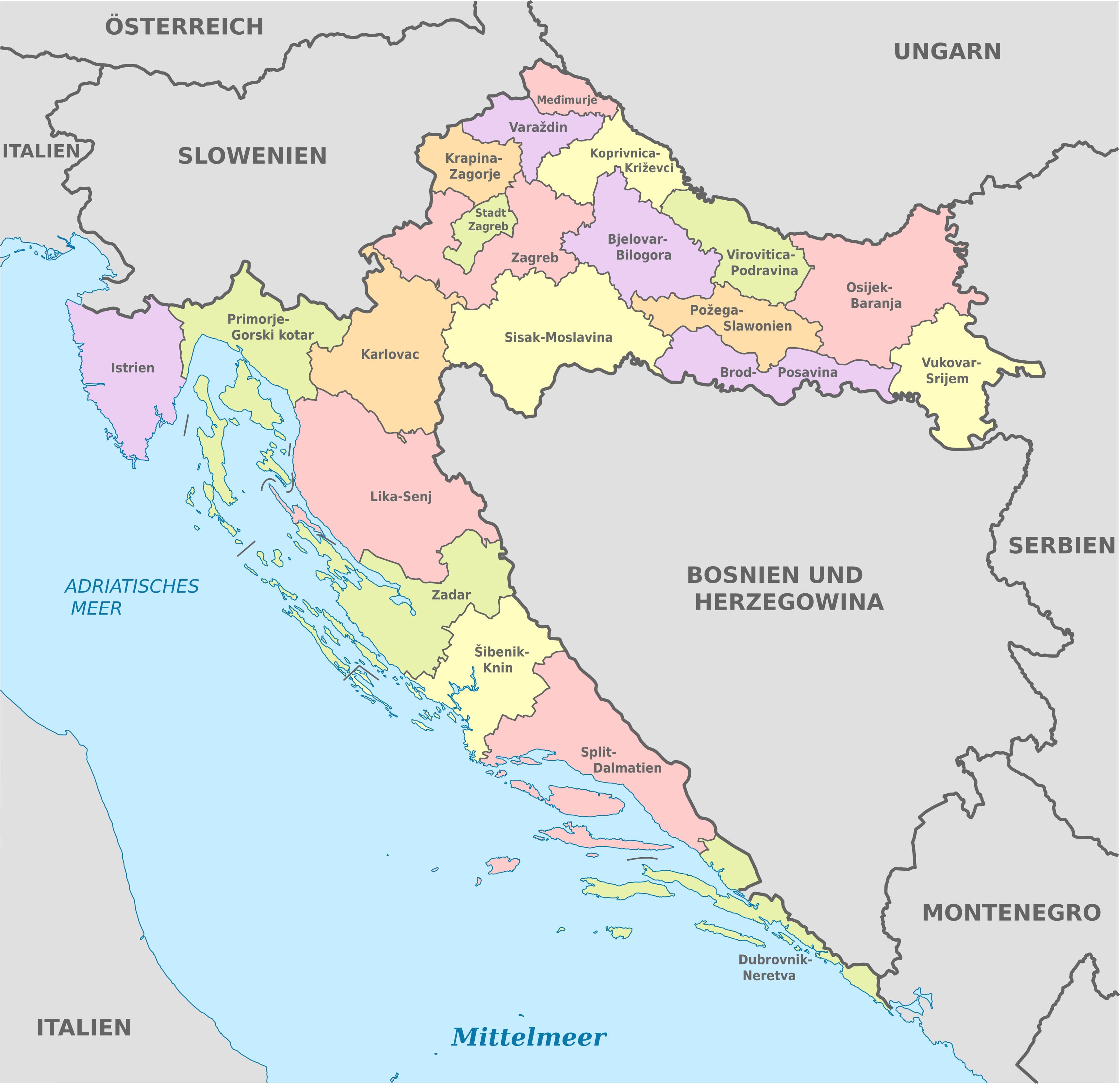 Croatia Administrative Map