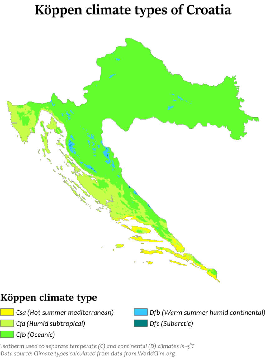 Croatia Climate Map