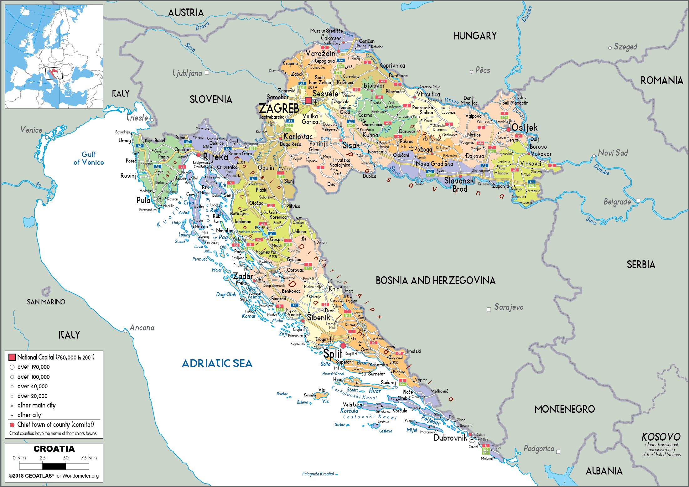 Croatia Political Map