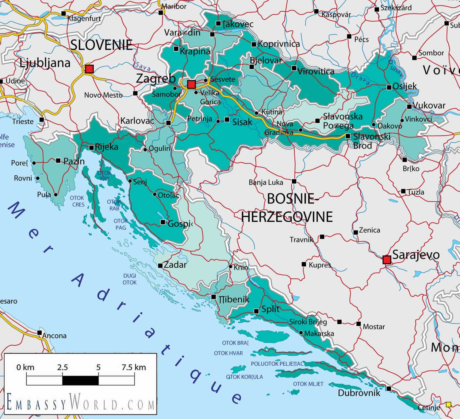 Croatia Road Map