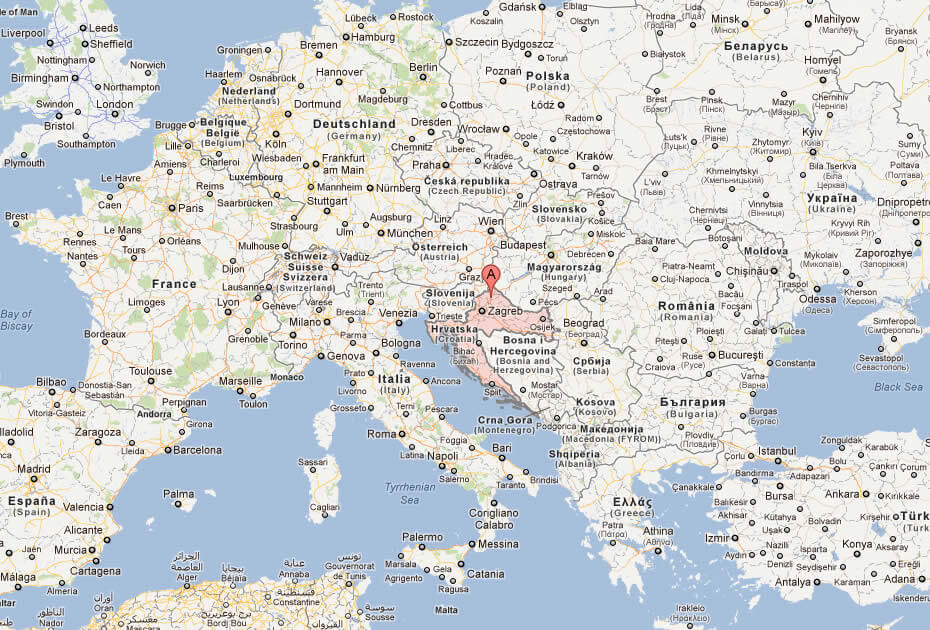 Map of Croatia Europe