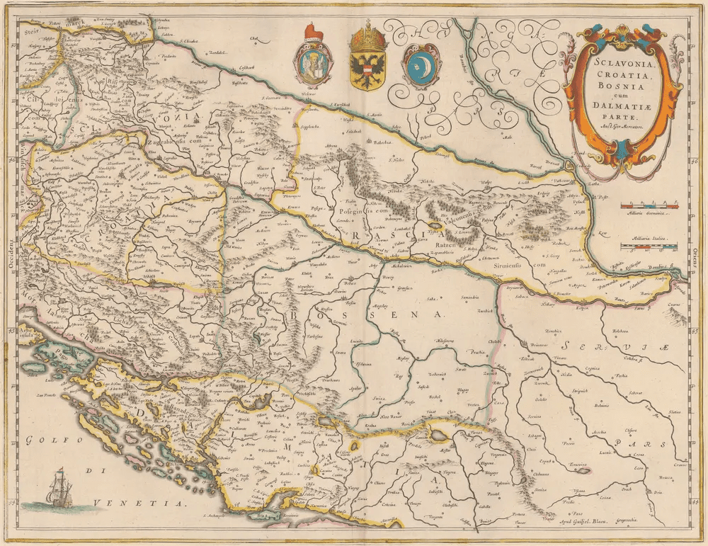 Old Map of Croatia