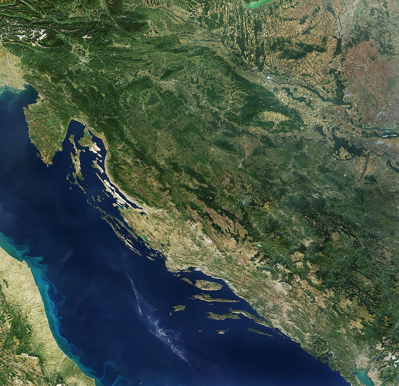 Satellite Map of Croatia