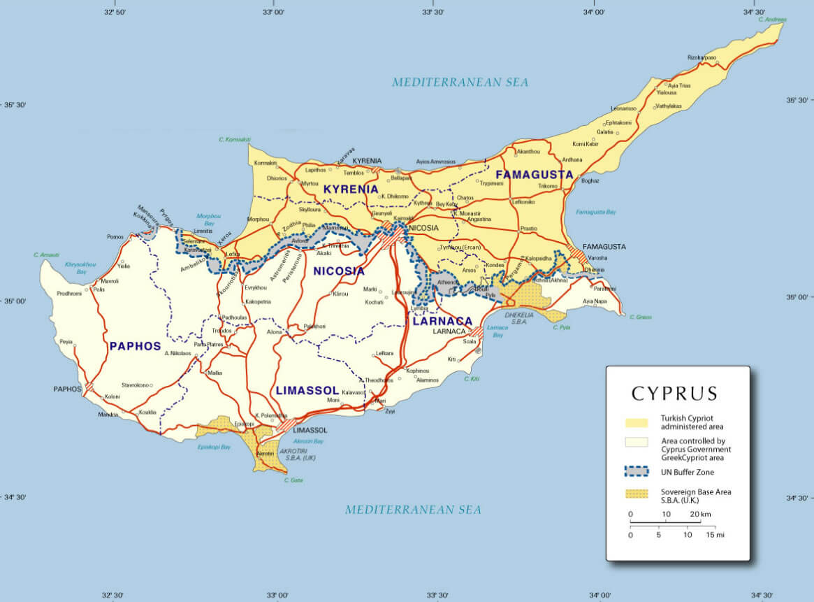 Cyprus Country Map