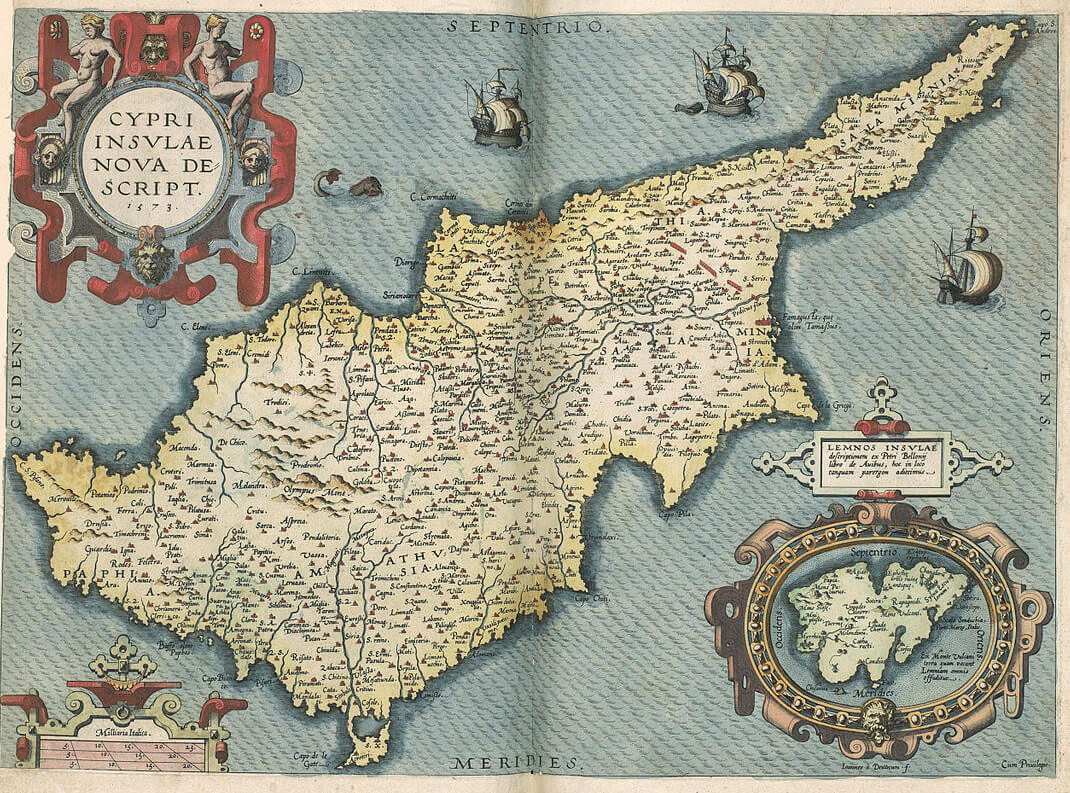 Cyprus Map by Johannes van Deutecom in 1573