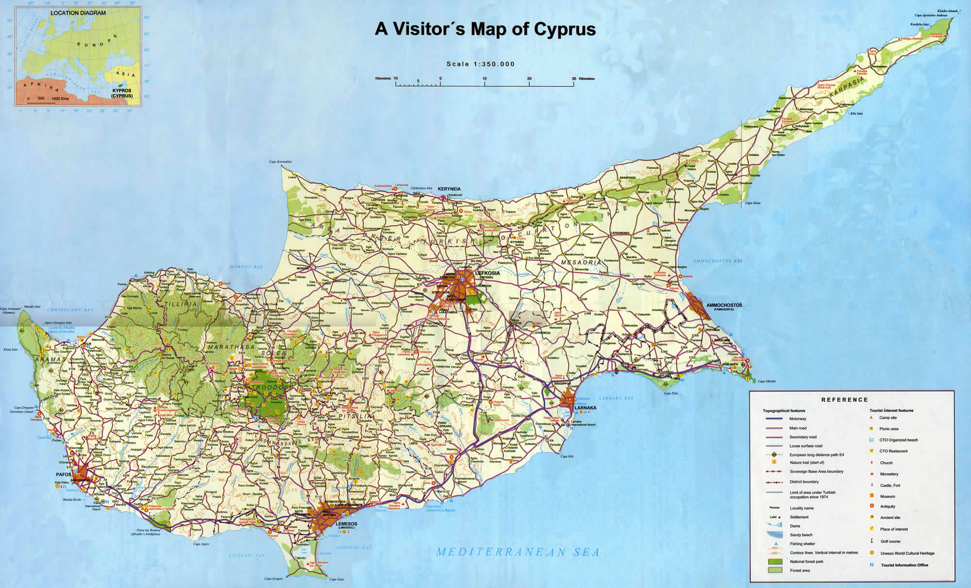 Visitor's Map of Cyprus