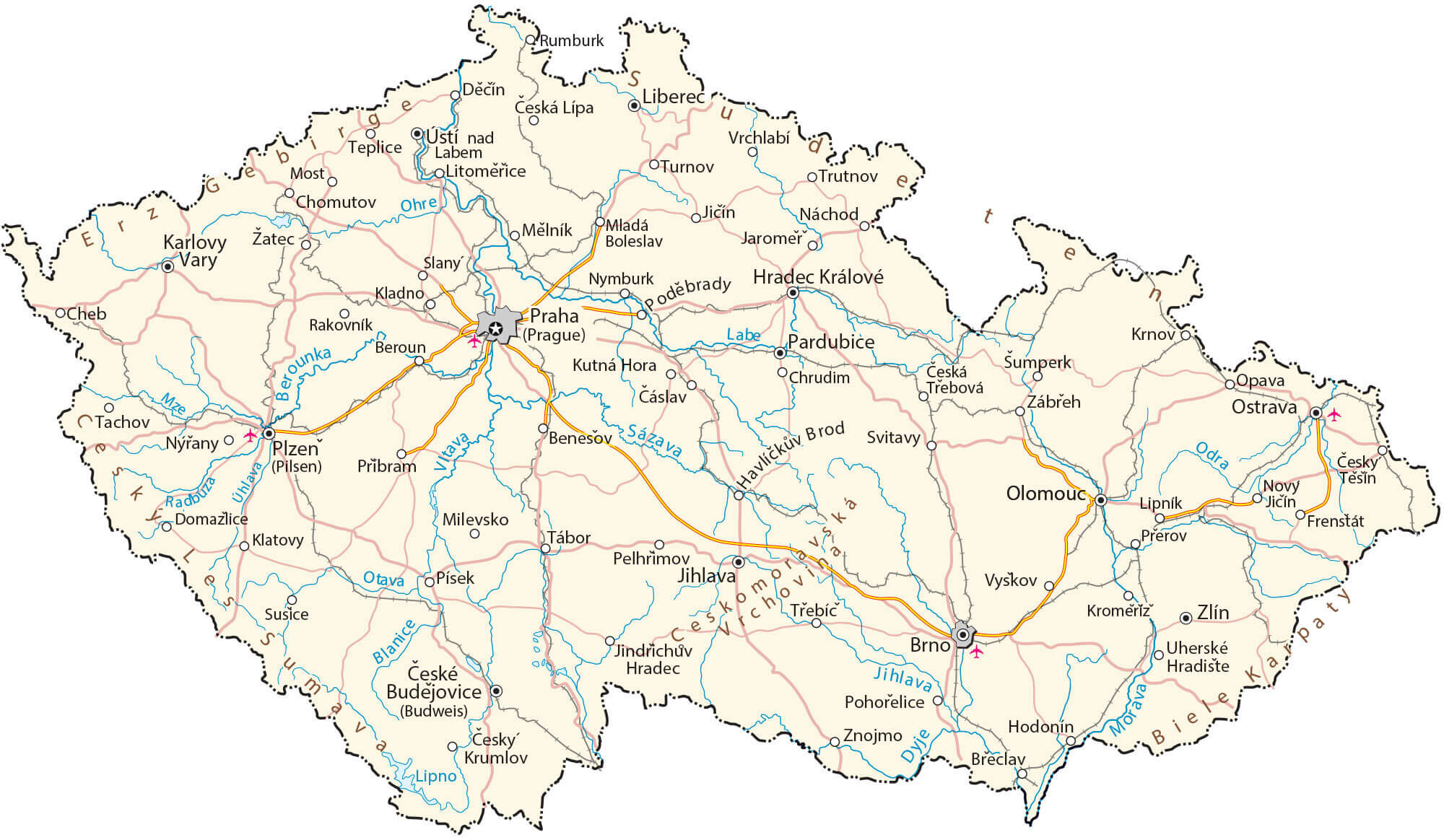 Czechia Highways Map