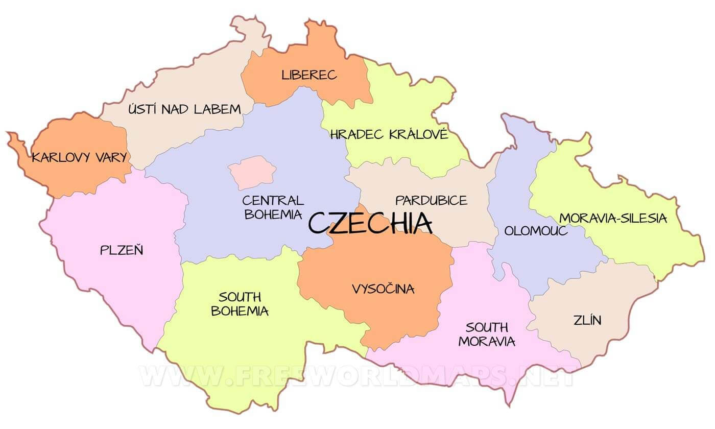 Czechia Provinces Map