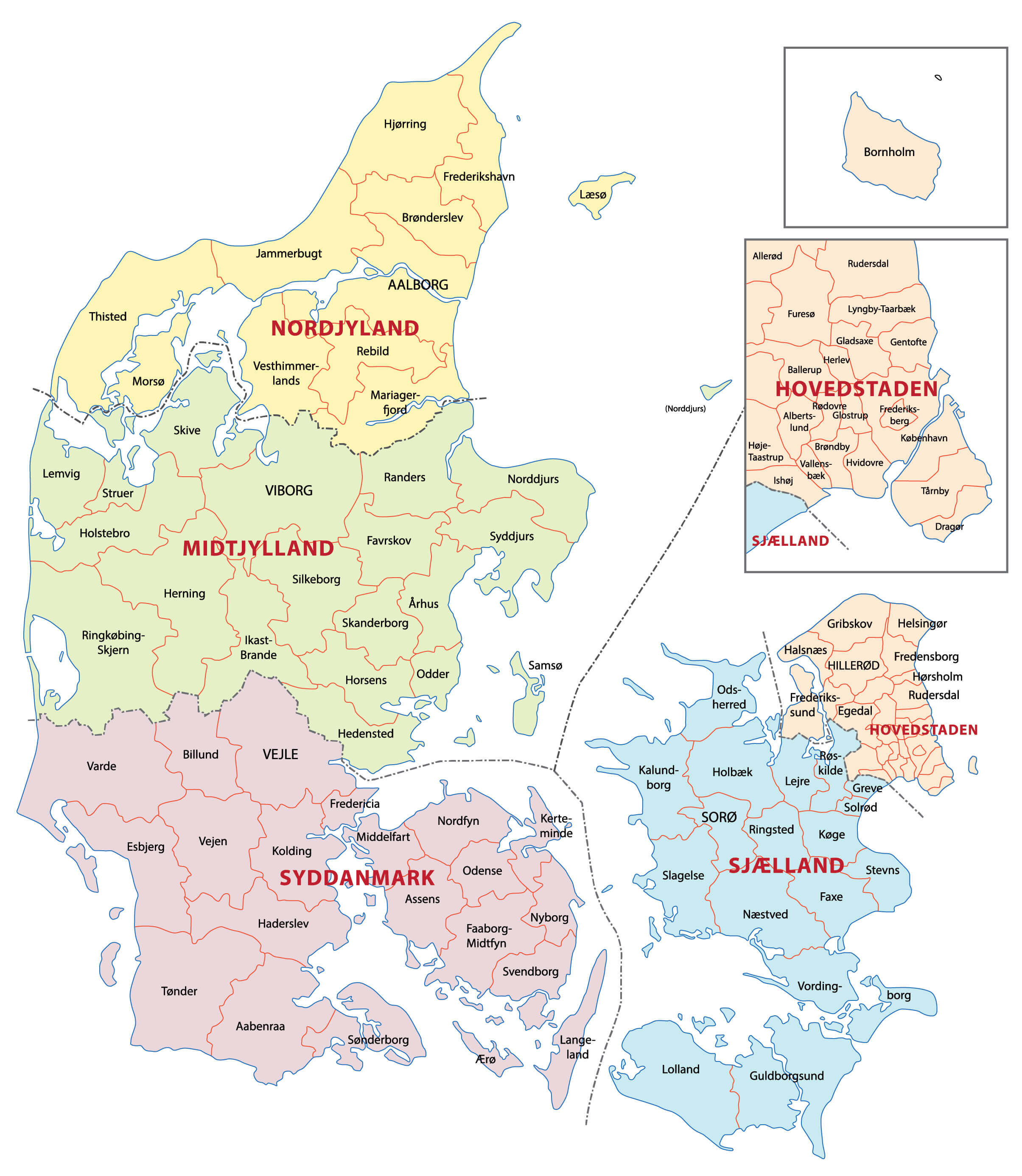 Denmark Regions Map