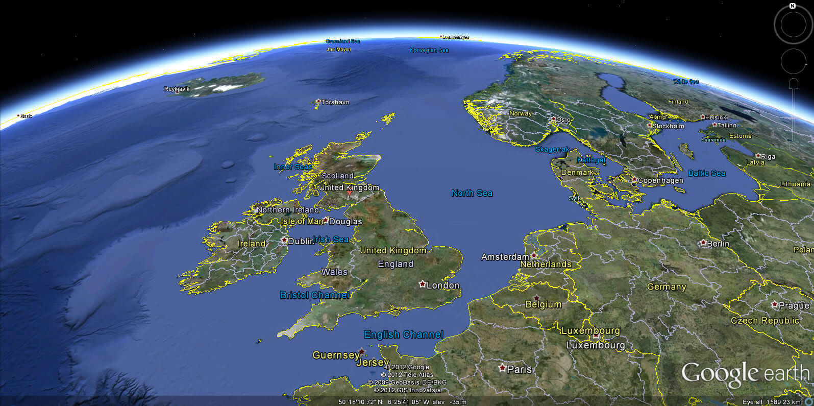 England Earth Map