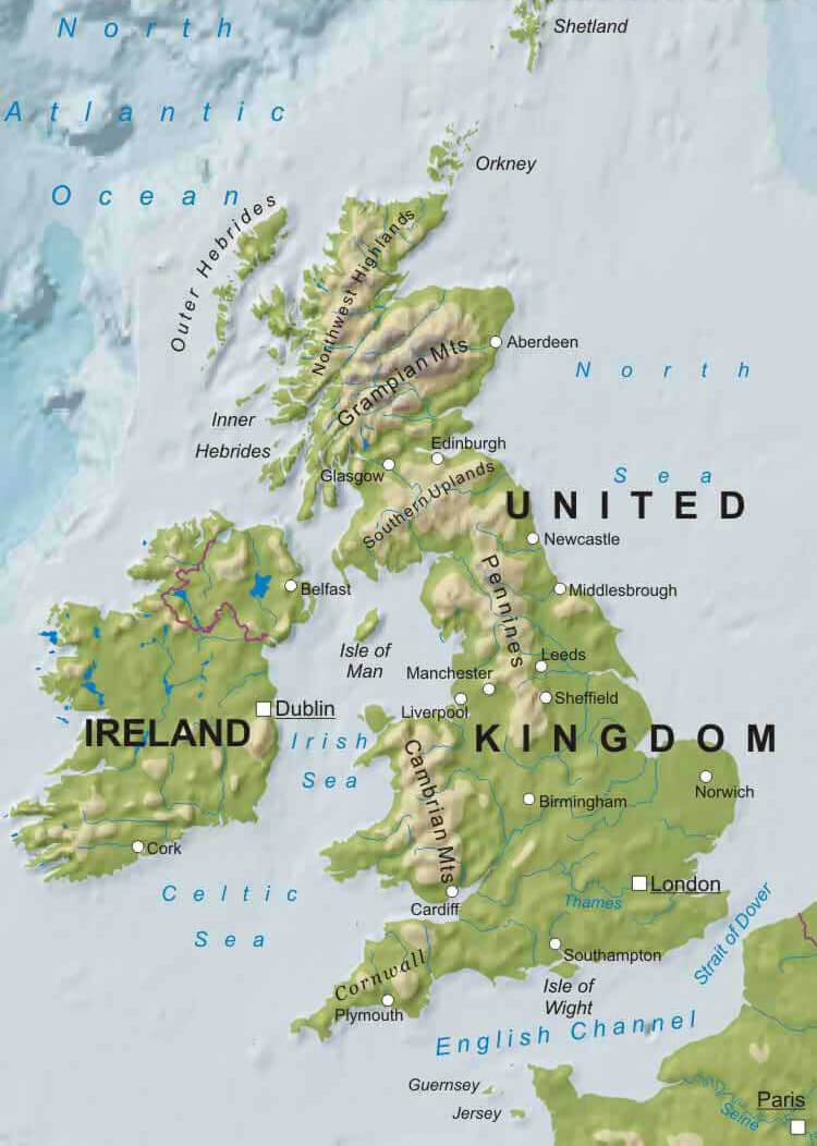 Geography Map of the United Kingdom