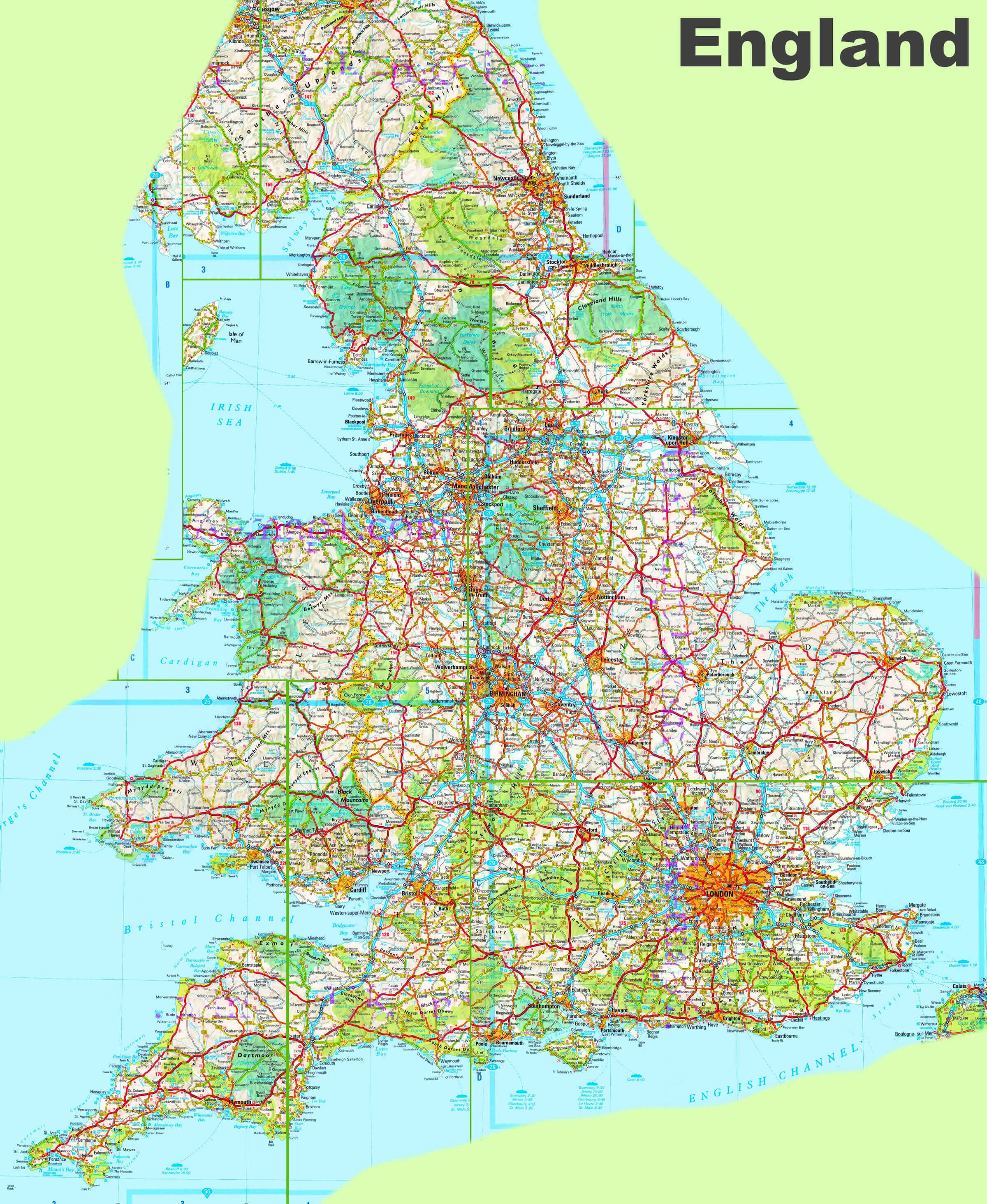 England Highways Map