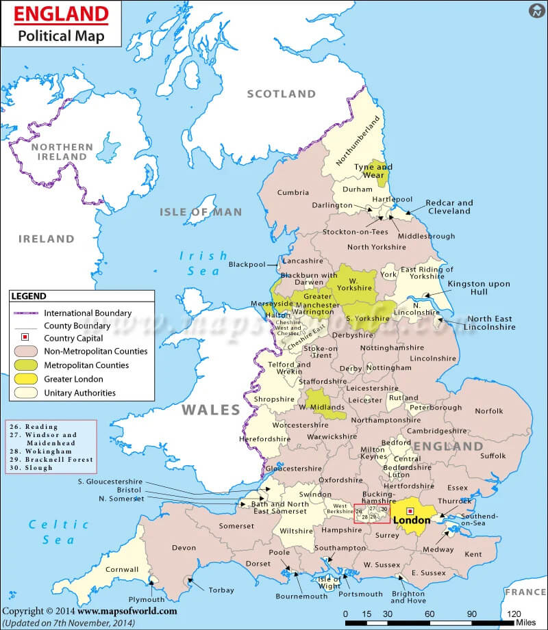 England Political Map