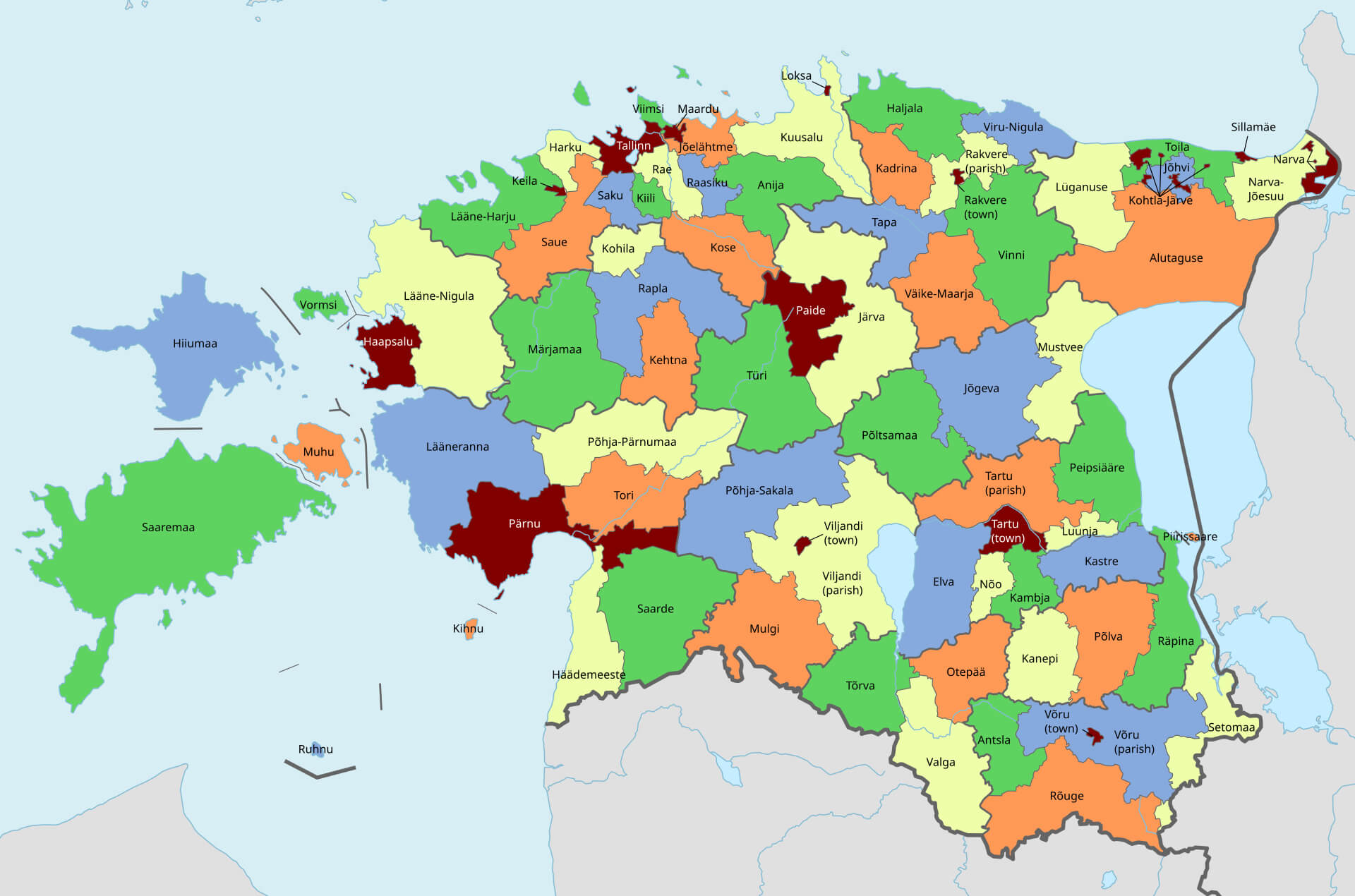 Estonia Administrative Divisions Map