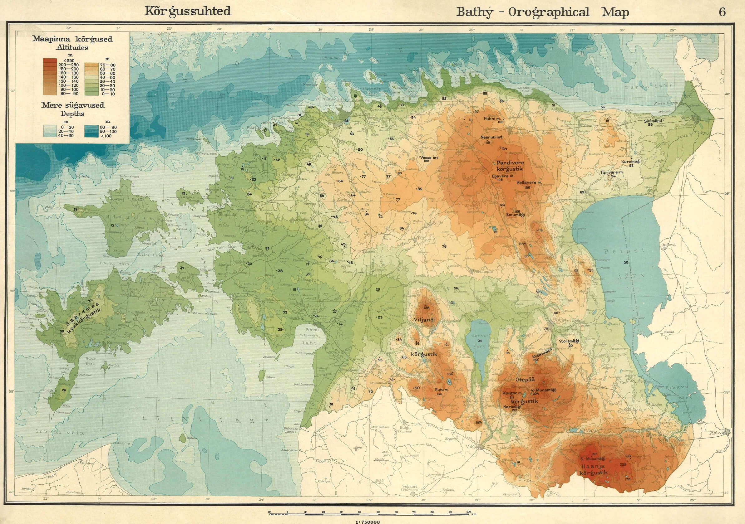 Estonia Elevation Map