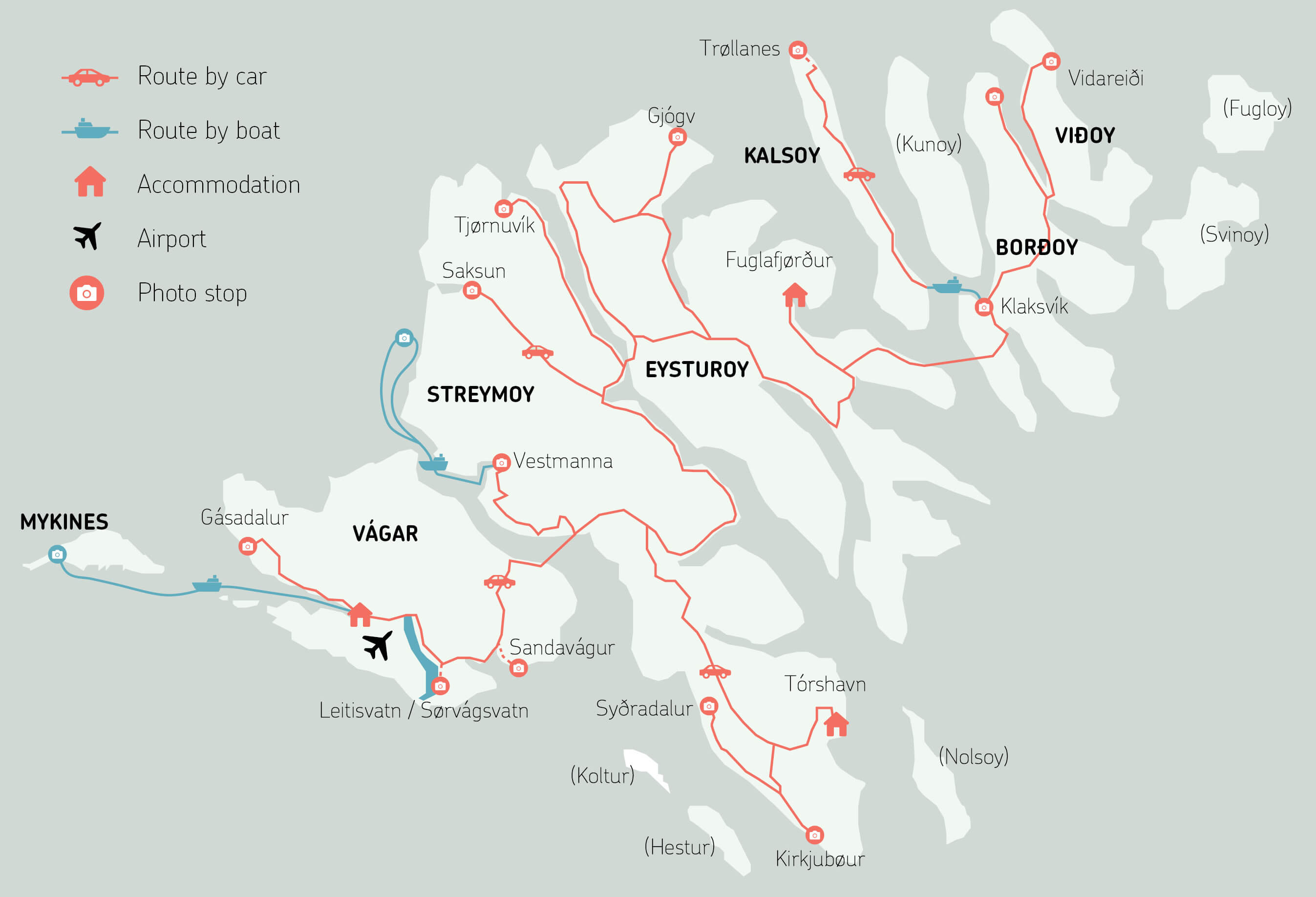 Faroe Islands Road Map