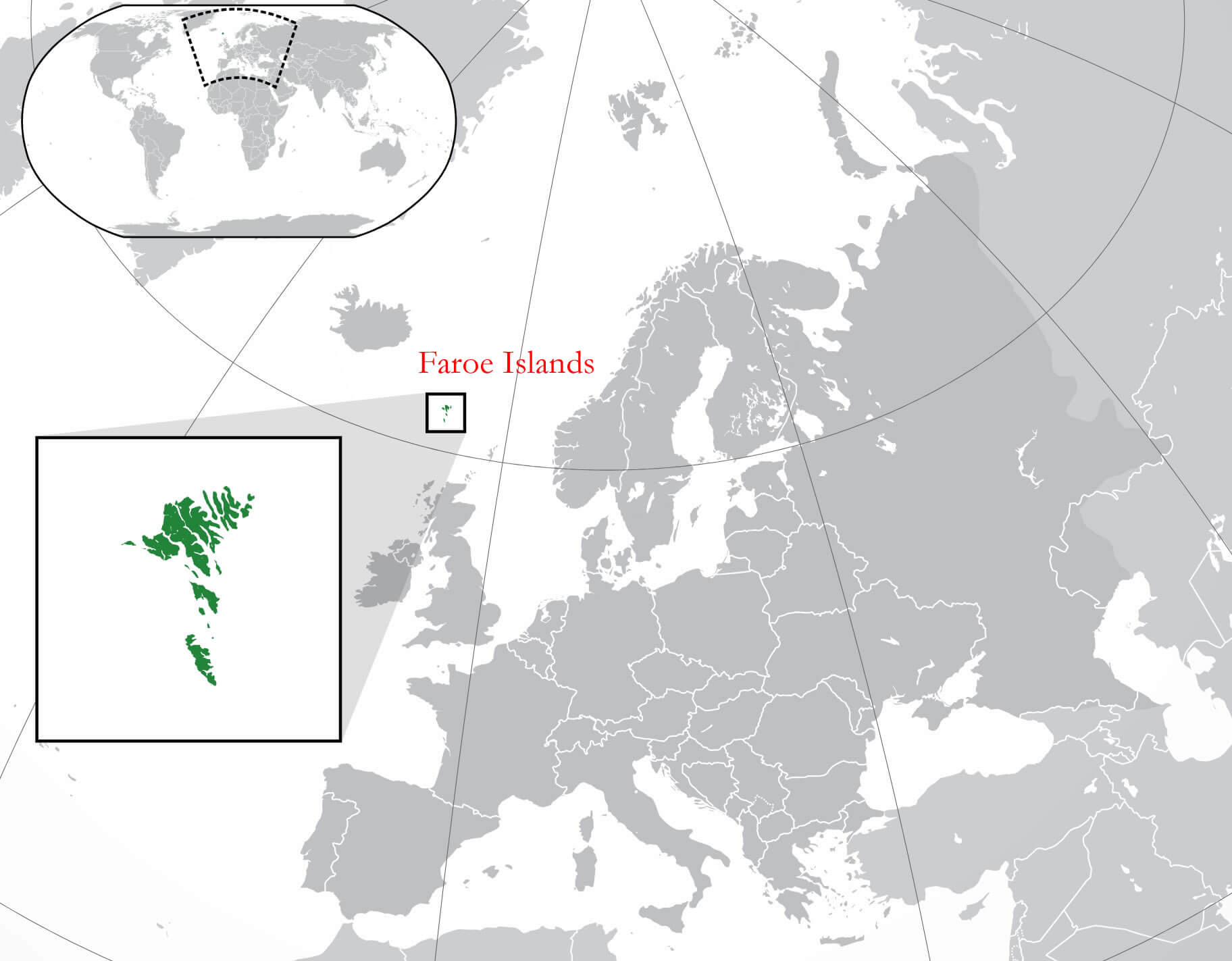 Where is located Faroe Islands in the World