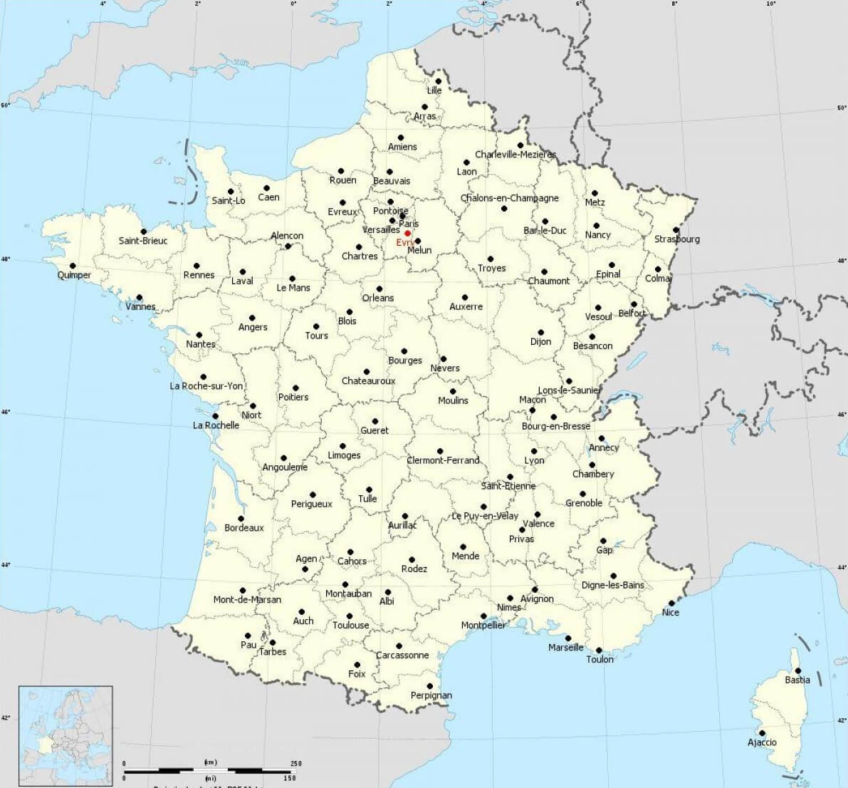 France cities map