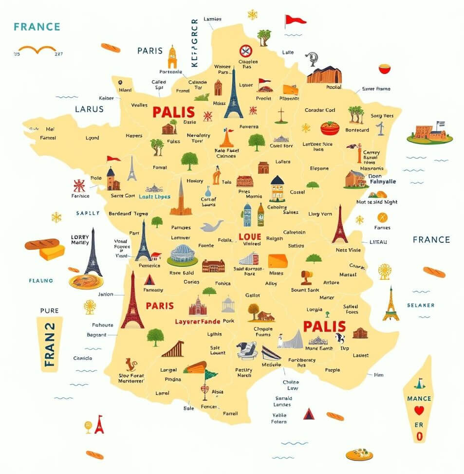 France Touristic Cities Map