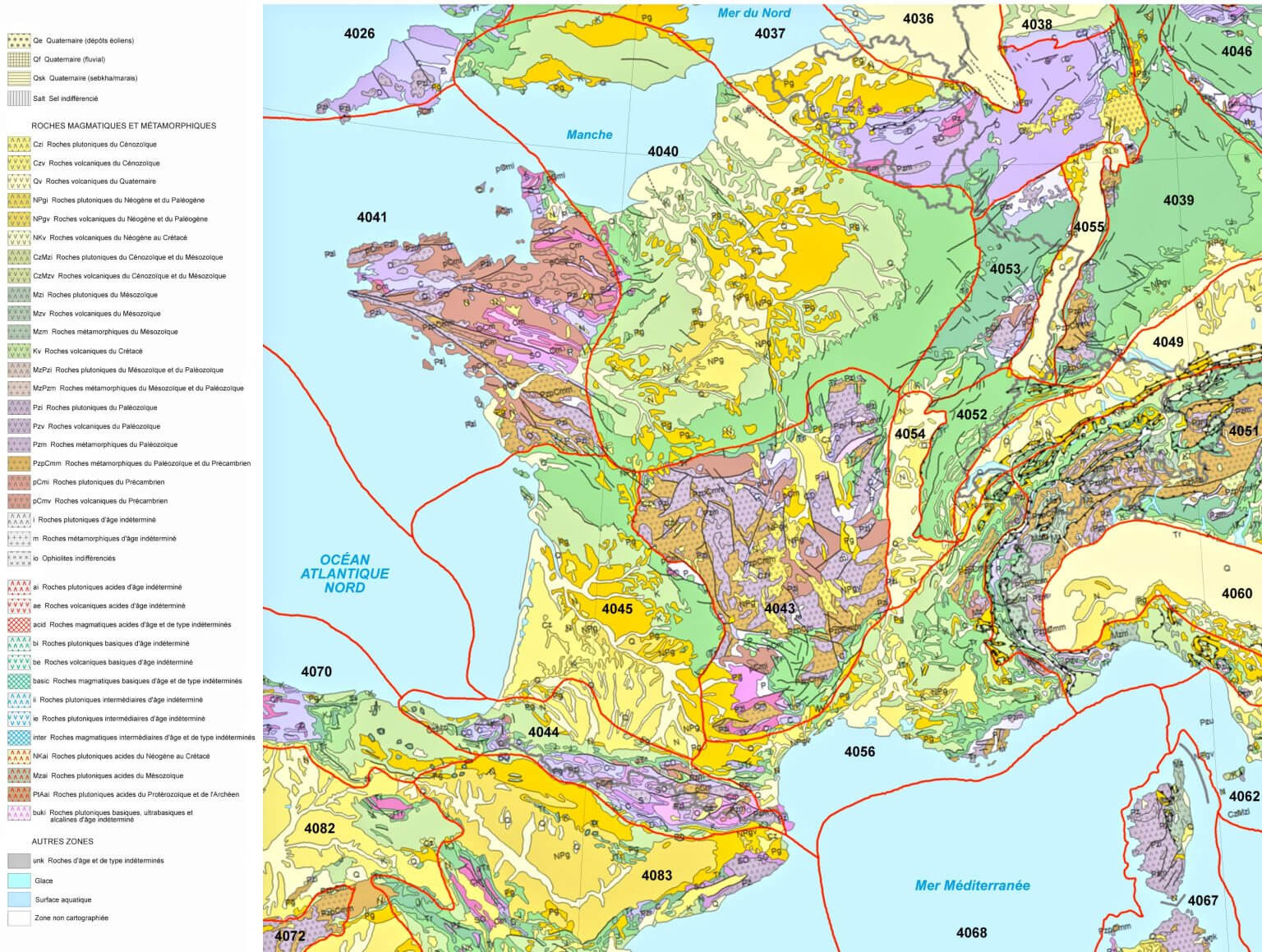 France Geologic Map: Rock Types and Geological Features