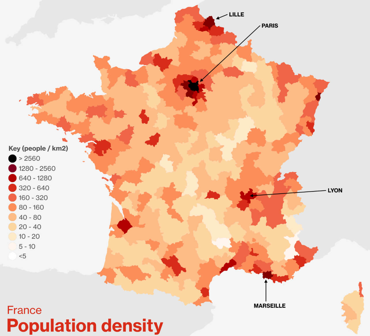 France Population Density Map: Regional Distributions