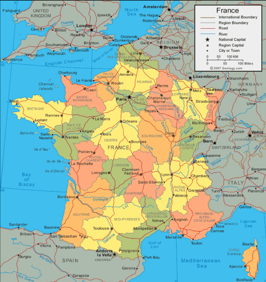 France Regions Map