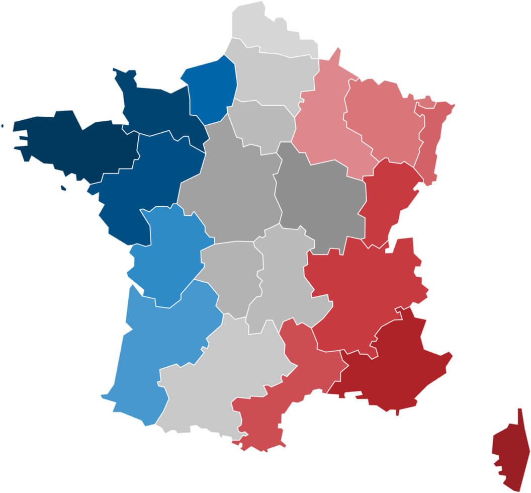 France blank political map