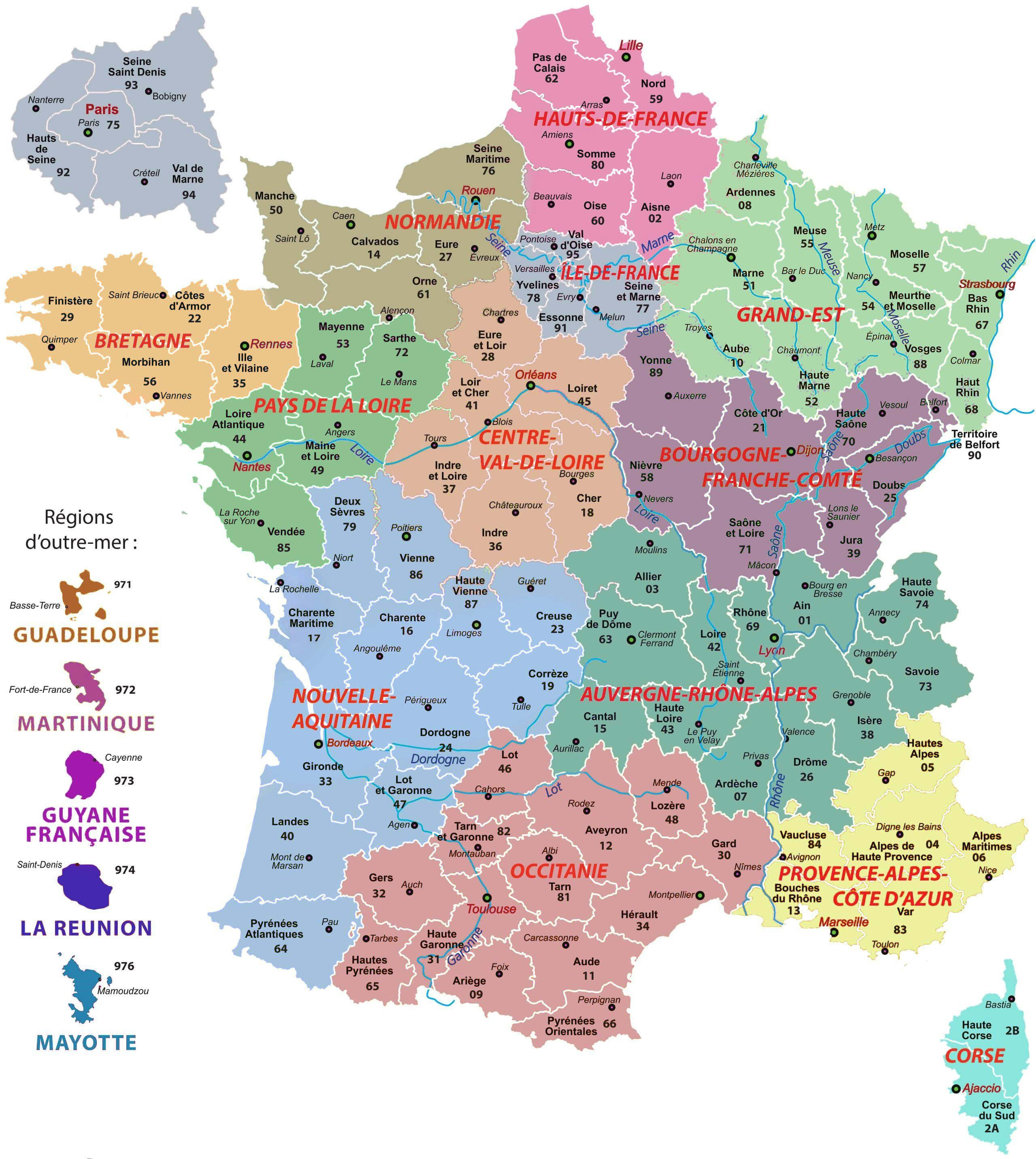 Political Map of France