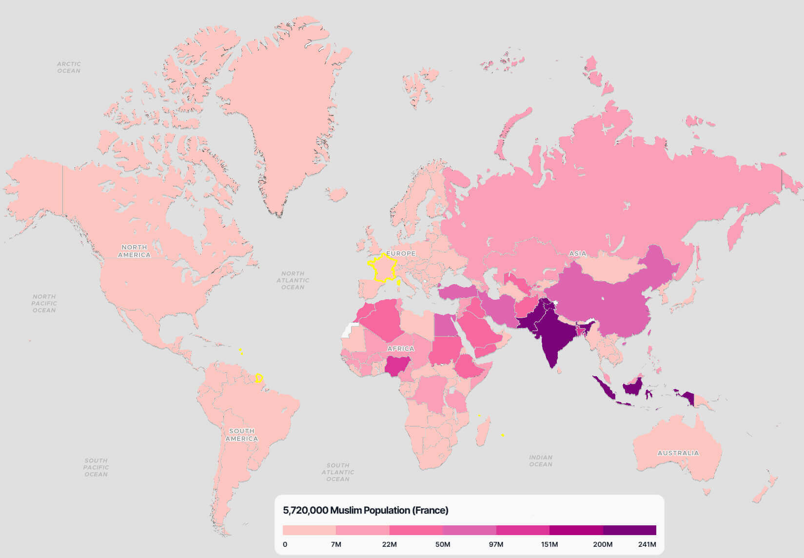 Muslim Population Map: France in a Global Context