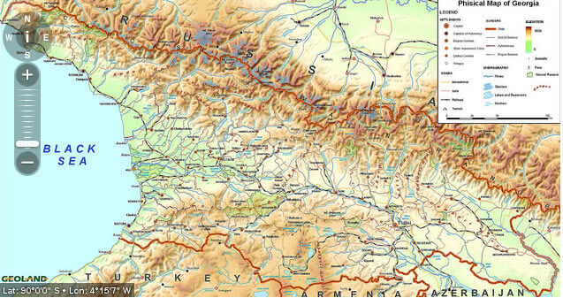 Georgia Physical Map