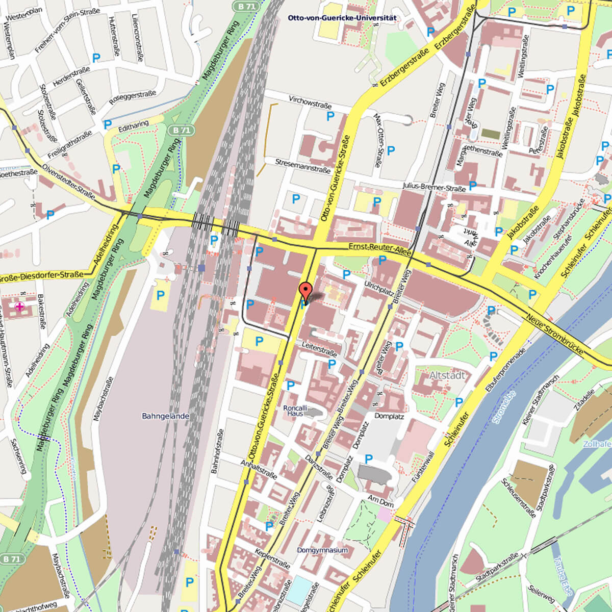 Magdeburg city center map