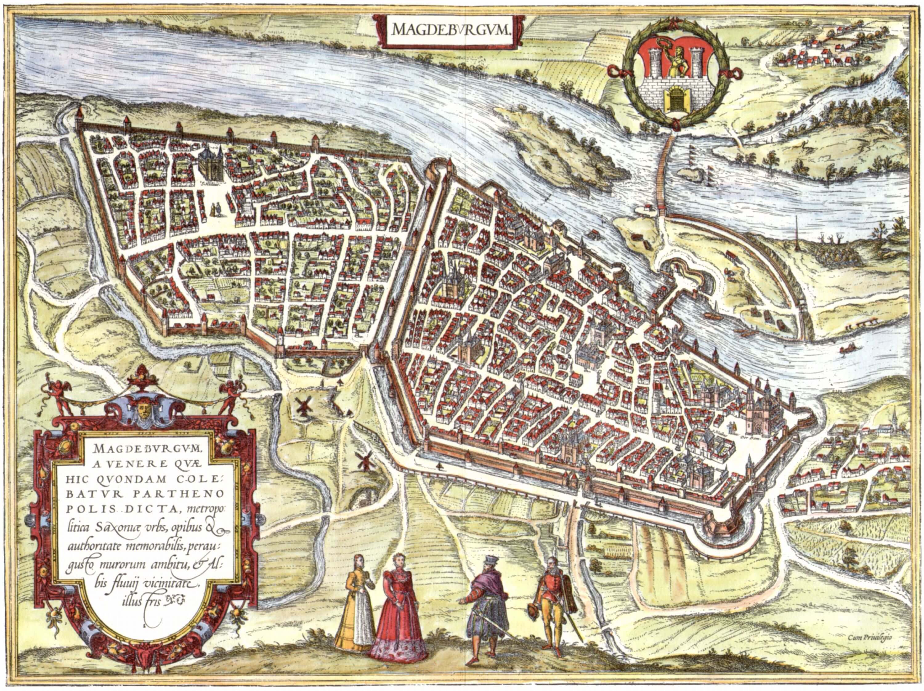 Magdeburg map in 1572 by Franz Hogenberg