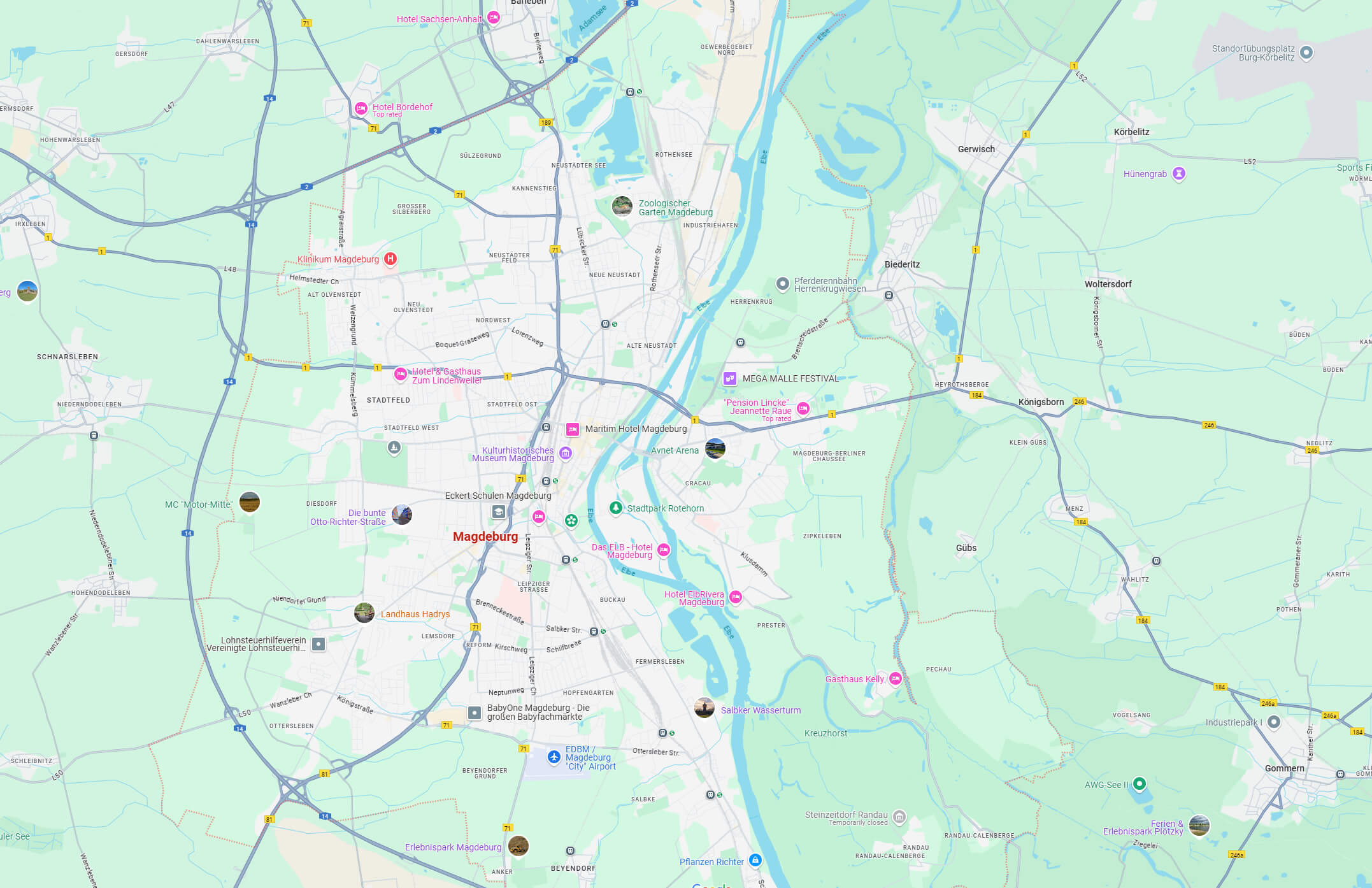 Magdeburg map in Germany