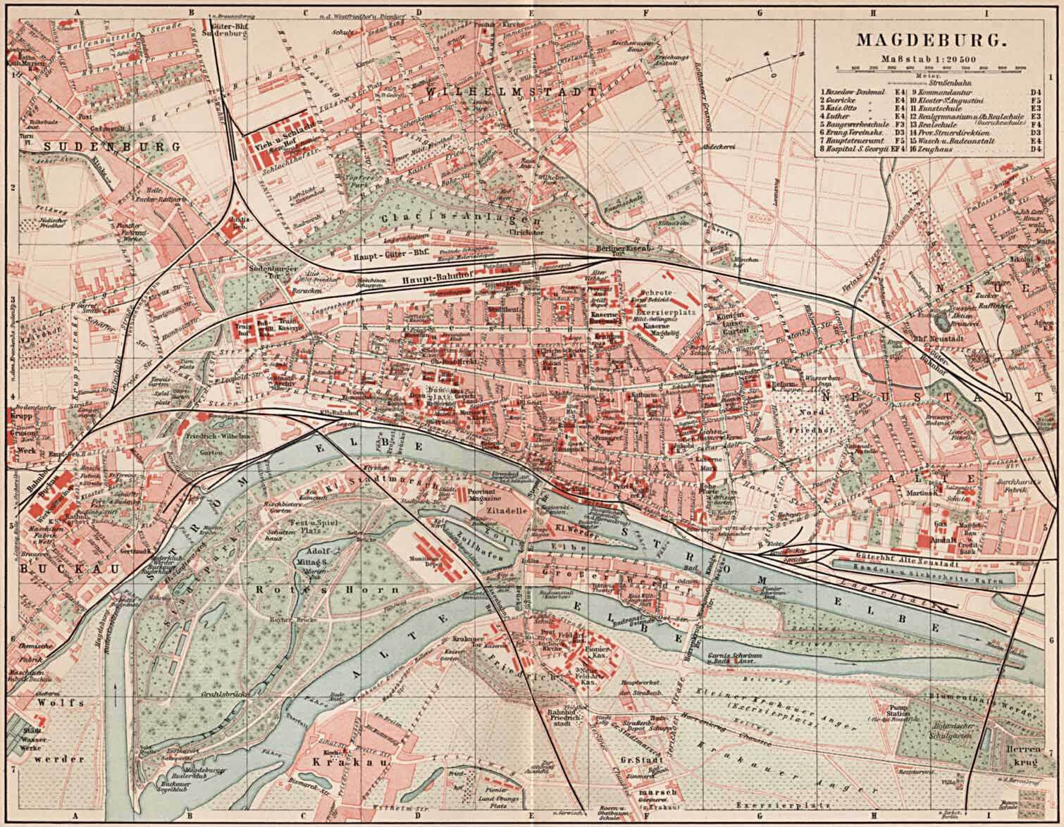 Map of Magdeburg in 1900