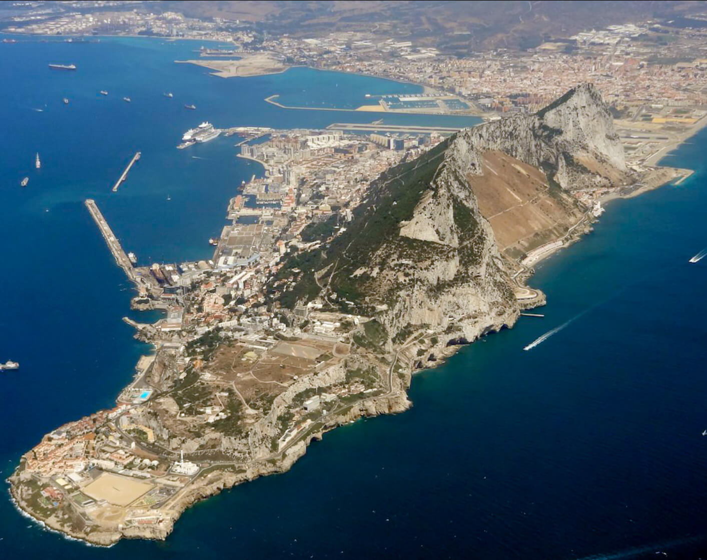 Gibraltar aerial view map