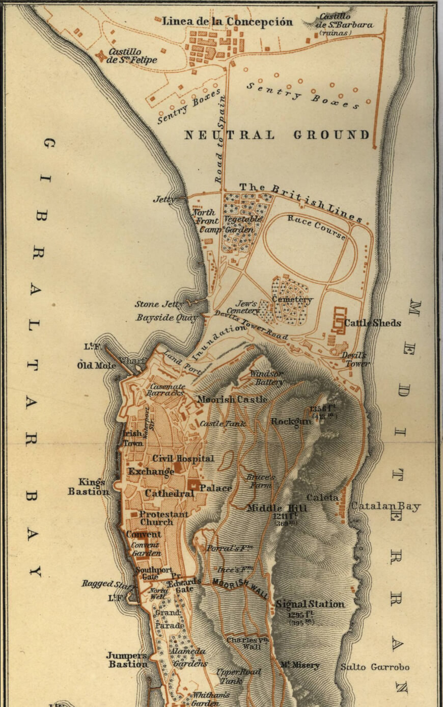 Gibraltar historical map