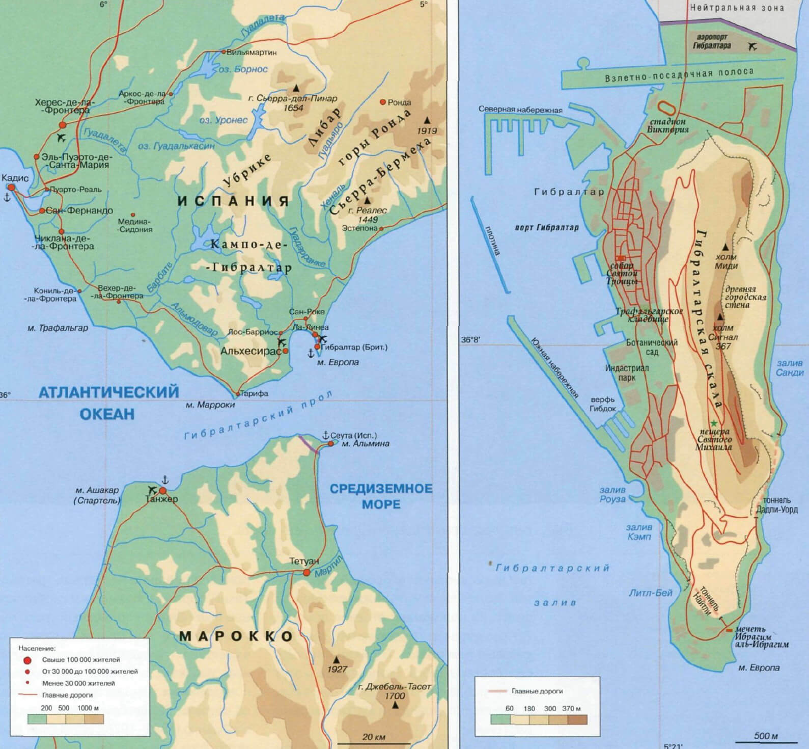 Gibraltar physical map