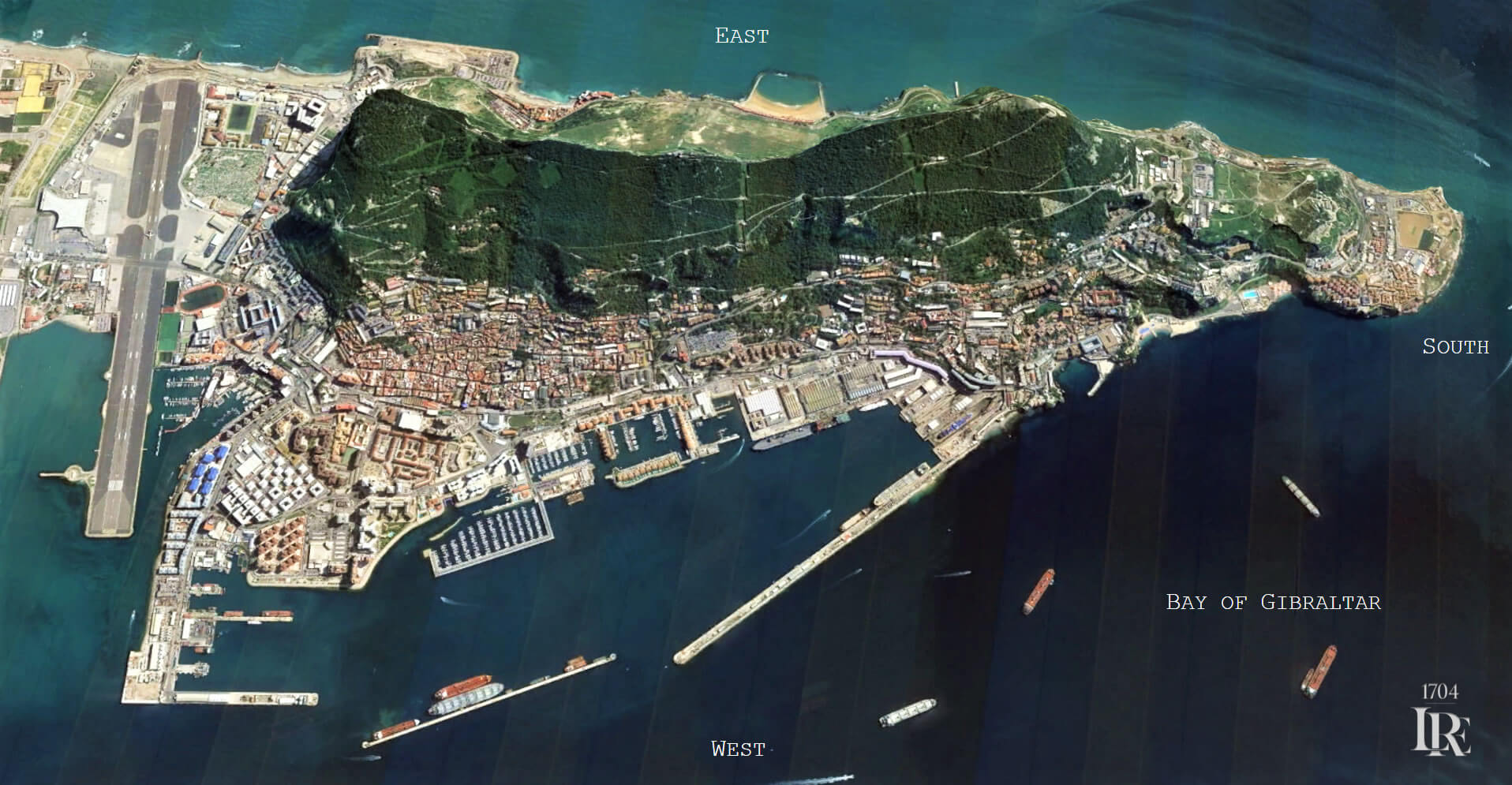 Gibraltar satellite map with airport