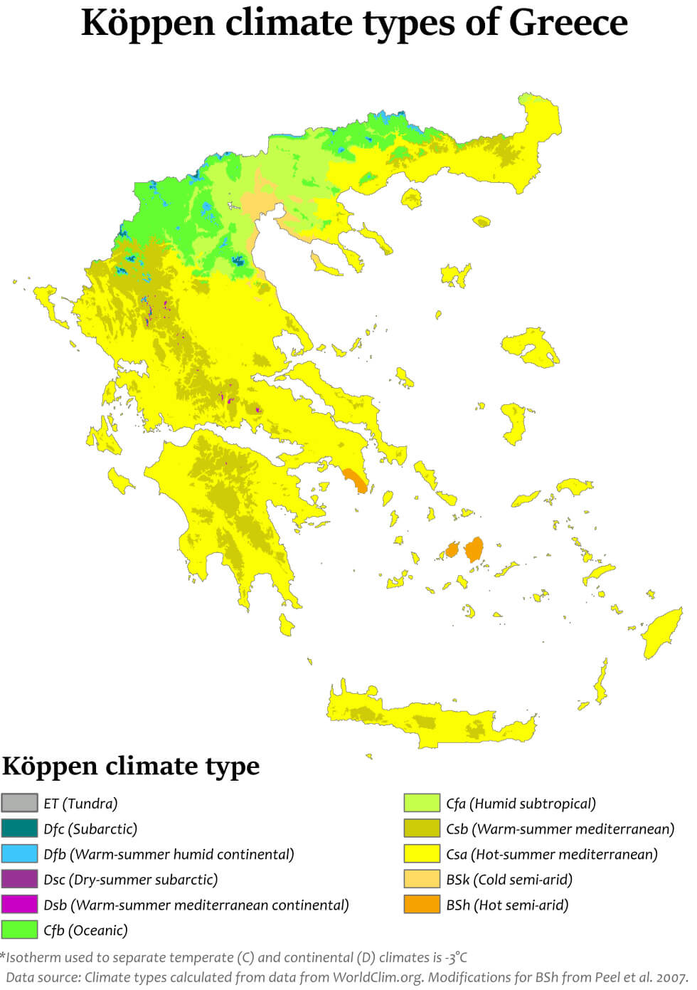 Greece Climate Map