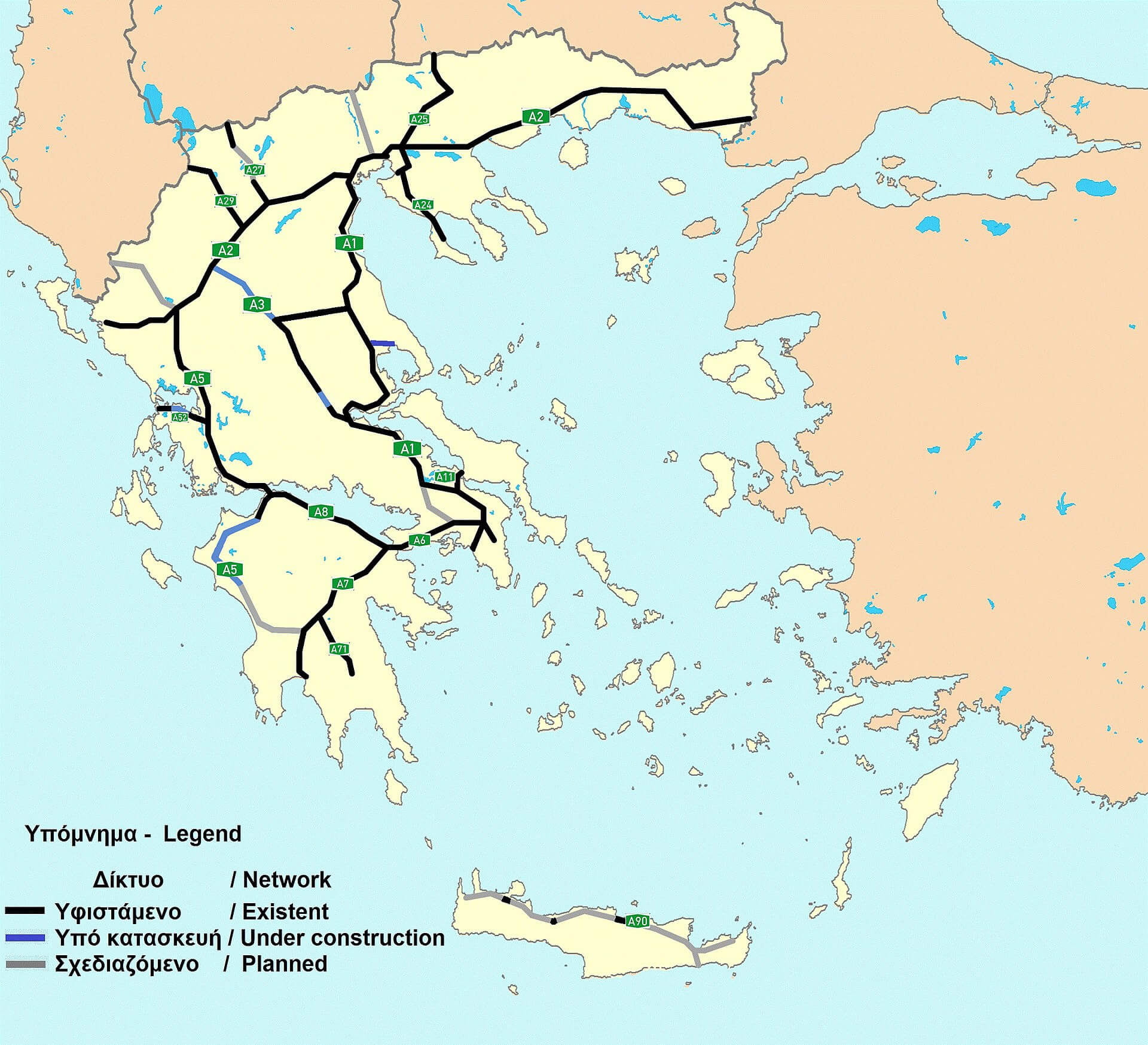 Greece Highways Map