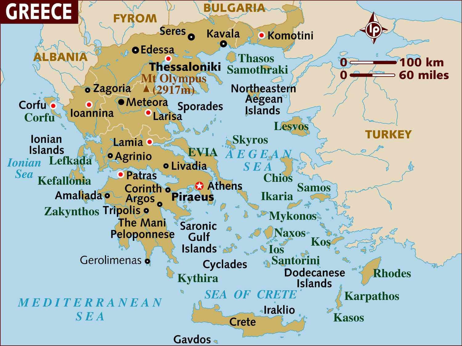 Greece Largest Cities Map