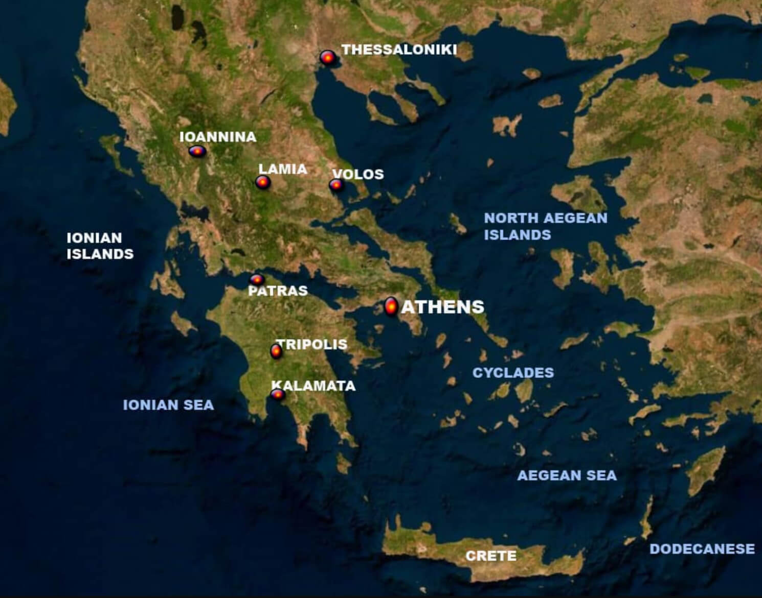 Greece Satellite Map